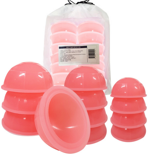 닥터효 실리콘 물 부항기 12P(대형4P 중형4P 소형4P), 1세트