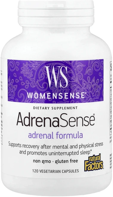단백질 비타민 철분 마그내슘 칼슘 Natural Factors WomenSense® AdrenaSense® 부신 포뮬라 베지 캡슐 120정 고루고루섭취해주세요, NaturalFactorsWomenSenseAdrena, 1개 - 쿠팡