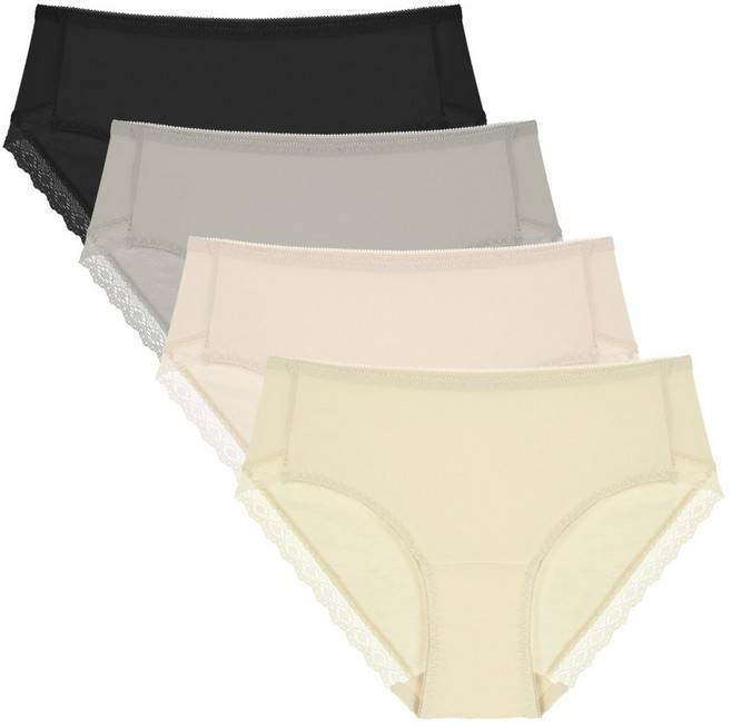 엘라운지 라이오셀 노라인 레이스 팬티 4매세트