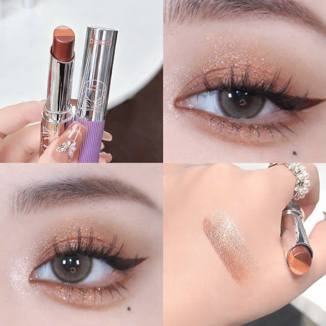 삼색 섀도우스틱 그라데이션 한 번에 완성 삼색 아이섀도우 아이섀도우 스틱 워터프루프 아이섀도우 글리터 다색 스틱섀도우 아이섀도우데일리 펄아이섀도, 1개, 03#