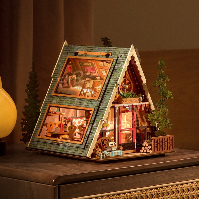 로라이프 DIY 미니어처 하우스 로보타임 모형 미니어쳐 조립 rolife 소품 인테리어, 트라이앵글 샬레