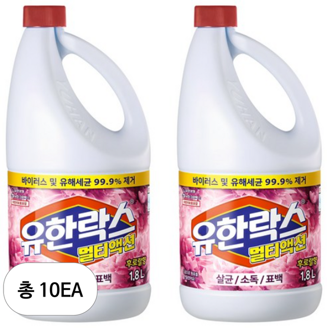 유한락스 멀티액션 락스 후로랄, 1.8L, 10개
