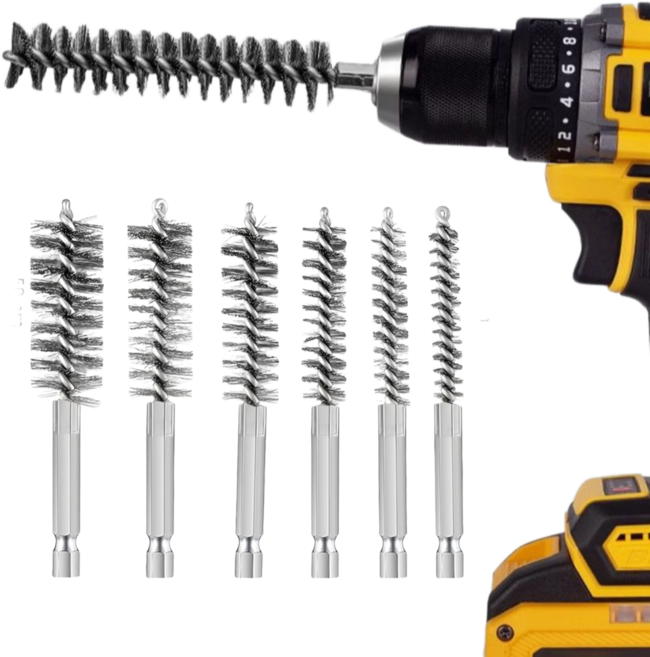 육각 전동드릴용 녹제거 브러쉬 6종세트, 6개