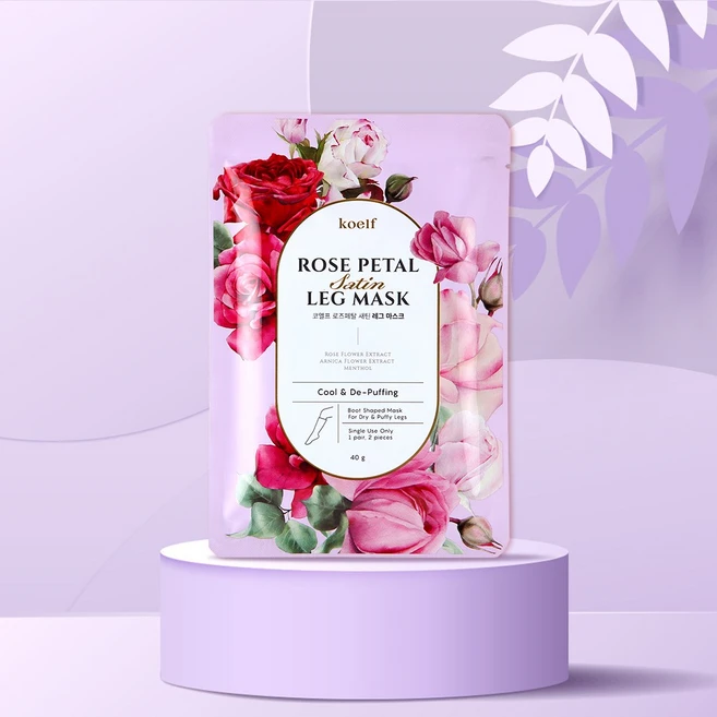 코엘프 로즈페탈 새틴 레그 마스크 40g, 2개입, 1개 - 쿠팡