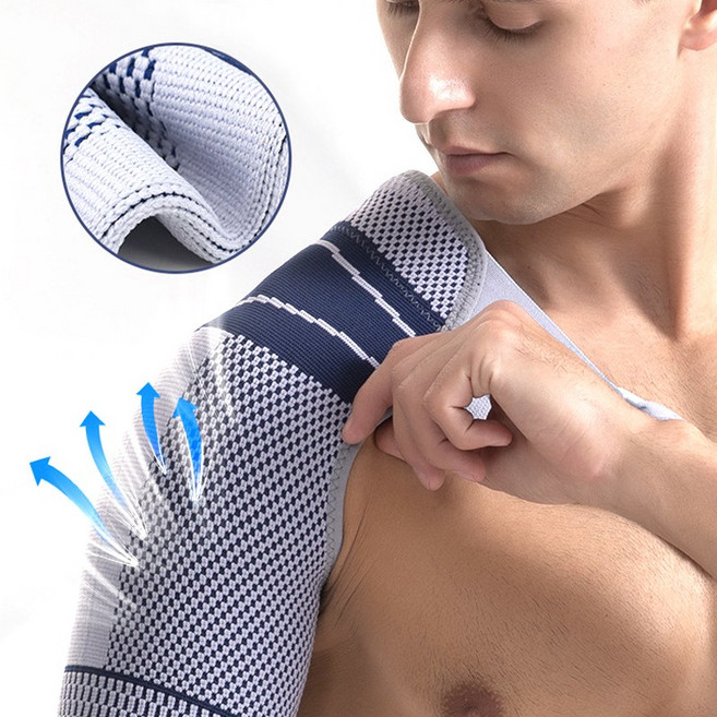 회전근개 어깨 보호대 운동 어깨 밴드 한쪽 어깨보호대, 블루, 1개