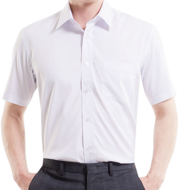 체인지 남성용 반팔 빅사이즈 구김없는 스판 와이셔츠