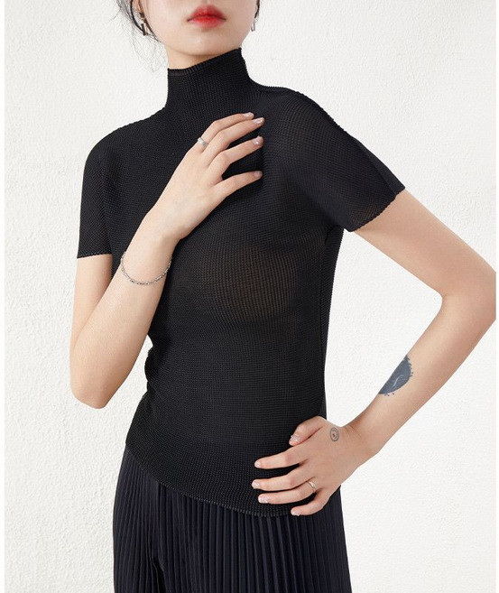 나노 플리츠 티셔츠 반팔