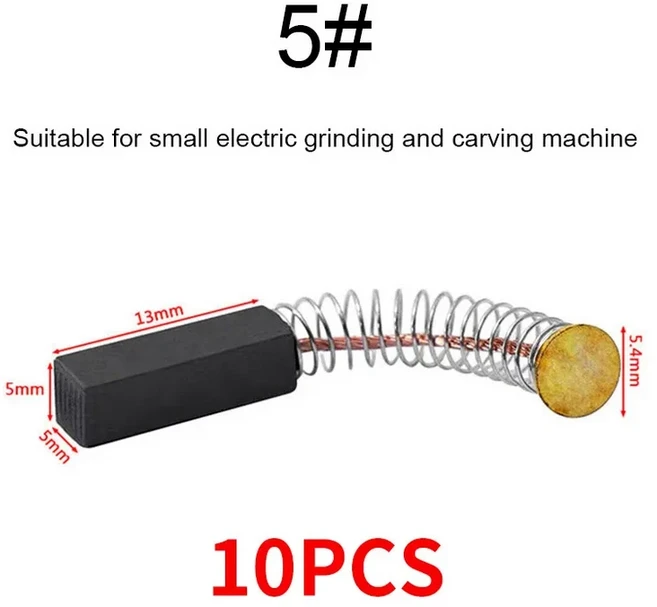 10Pcs 드릴 전기 그라인더 교체 카본 브러쉬 전기 모터 용 흑연 구리 예비 부품 흑연 브러시, 09 5