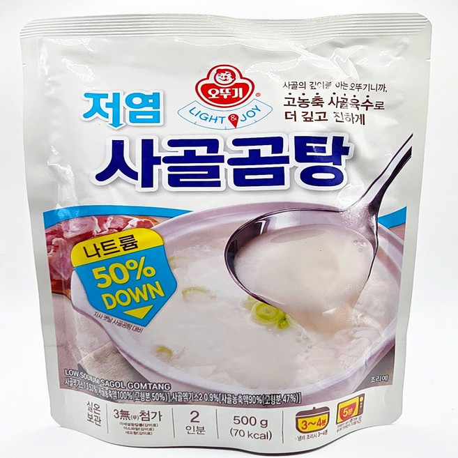 오뚜기 LIGHT JOY 저염 사골곰탕, 500g, 18개