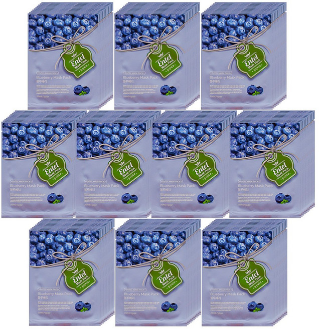 엔텔 블루베리 마스크팩 20ml, 1개, 100개입