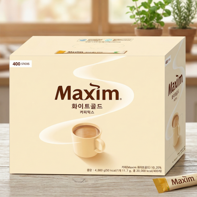 맥심 화이트골드 커피믹스 400T, 11.7g, 1개입, 400개