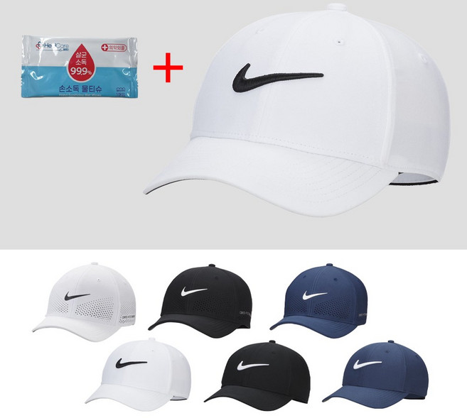 [국내매장판] 나이키 골프 모자 드라이핏 ADV 라이즈 스트럭처 캡 볼캡 + 손소독 물티슈