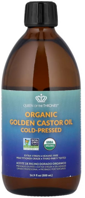 퀸오브쓰론 캐나다 유기농 골든 피마자오일 캐스터오일 100% 순수 500ml, 1개