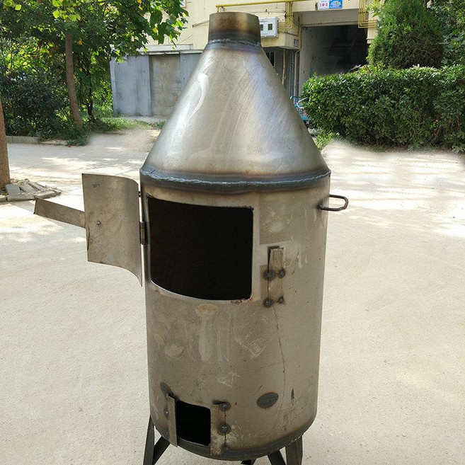 대형 소각로 스테인리스 시골 난로 소각통 화로 나무 장작 드럼통 장작난로 농촌 불통 캠핑, 13.0-13.5kg 1m 40cm, 기본 색상