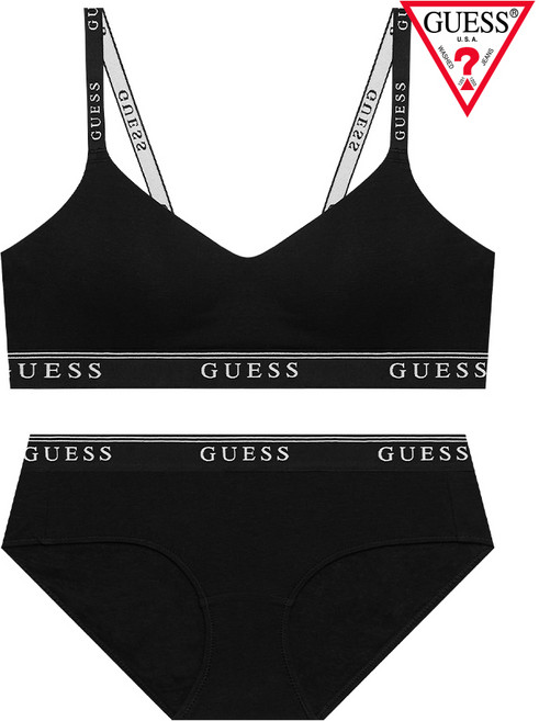 컴피 브라렛 팬티 세트 - 블랙