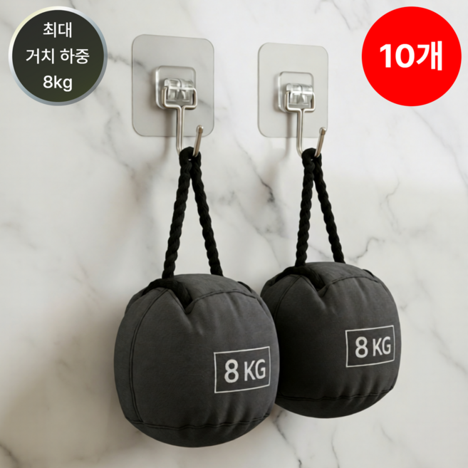 에투앤 초강력 접착식 벽걸이 무타공 후크 걸이, 투명, 10개