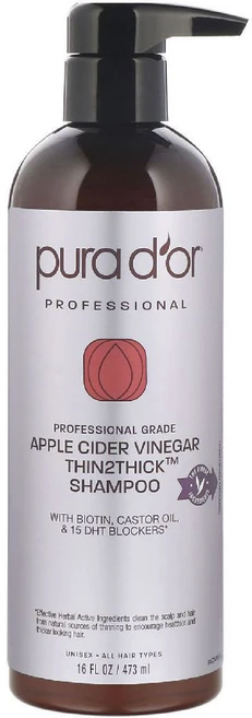 퓨라도어 사과 식초 씬 2 씩 샴푸, 1개, 473ml - 쿠팡
