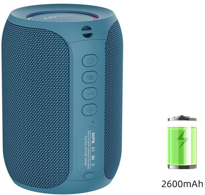 狂熱者 ZEALOT S32 PRO 無線音響 迷你便攜 HiFi 高音質 15W大功率 3000mAh大電池, 1個, 藏青標準版