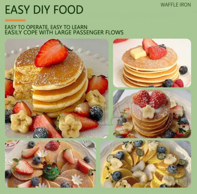 110V 머핀 팬케이크 베이커 900W 상업용 전기 붙지 않는 와플, 01 220V용, 04 영국