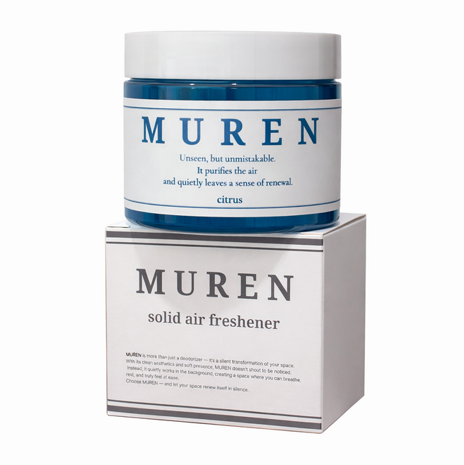 뮤렌 시트러스향 고체탈취제 실내 공기정화 냄새탈취 화장실 옷장 하수구 악취 베란다 냄새제거, 3개, 300g