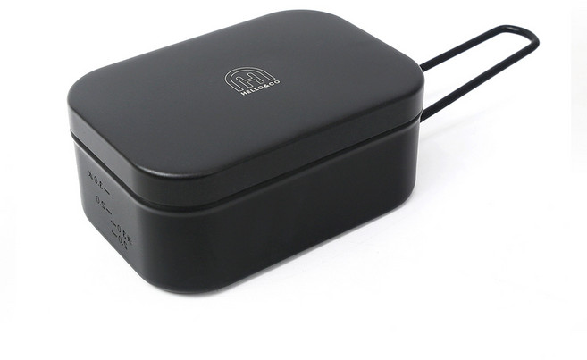 헬로앤코 사각 반합+찜망+파우치 포함, L_1500ml, 1개, 블랙