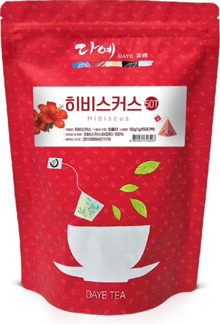 [본사직영] 다예 맛있는 100% 히비스커스차 생분해 삼각티백, 50g, 50개입, 1개