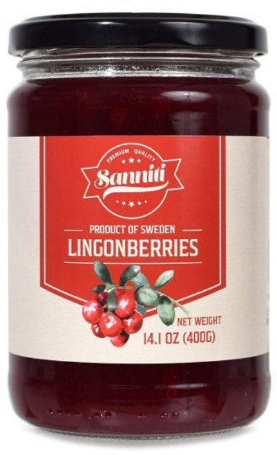 스웨덴산 링곤베리잼 Lingonberries 쨈 400g Sanniti, 1개
