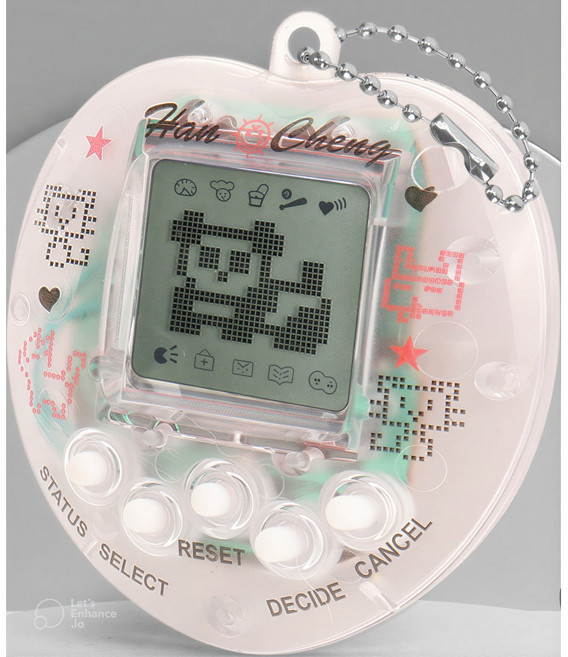 미니 디지털 펫 다마고치 키링 육성 게임 휴대용 레트로 장난감 5종, 1개, 화이트