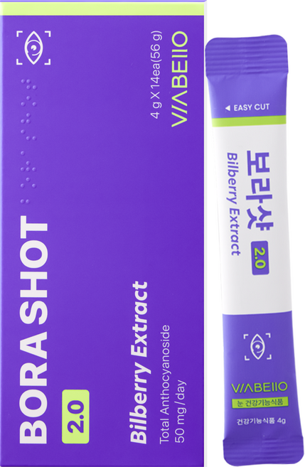 비아벨로 보라샷 2.0 빌베리 루테인 눈건강 건강기능식품, 1박스, 14회분