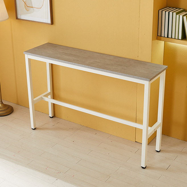 블리스데코 리벨 1500 키높은 철제 홈바 테이블 NDD126_C, 화이트+그레이