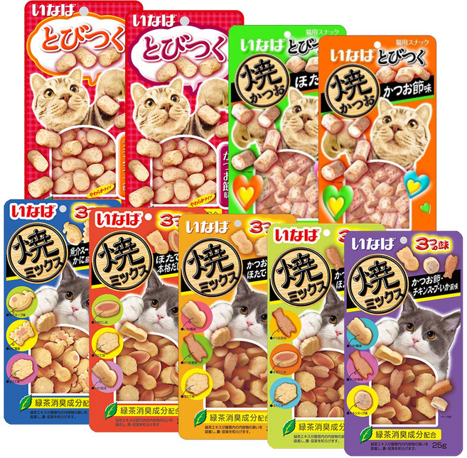 이나바 야끼믹스 고양이 져키간식 9종 콤보세트, 1개