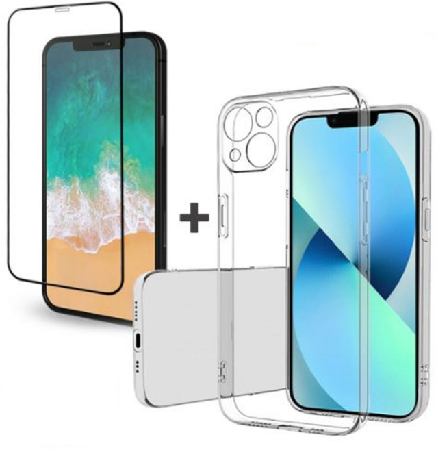 [UBXKOREA] 아이폰 퓨어 다이아몬드 PC 하드케이스 + 풀커버 전면 강화유리