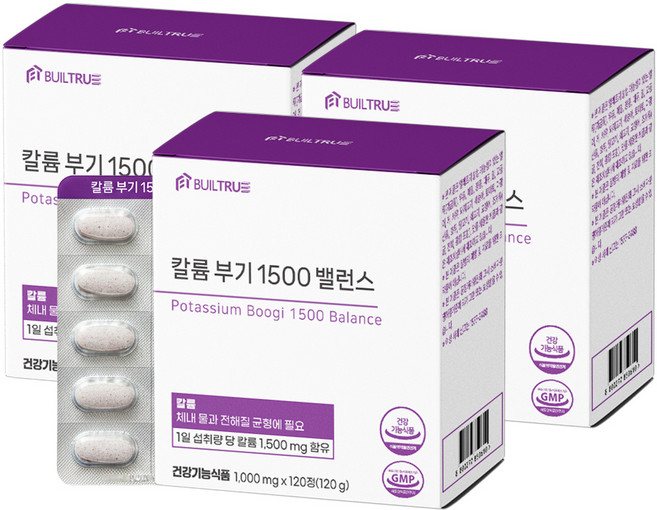 칼륨 부기 1500 밸런스, 3박스, 120정