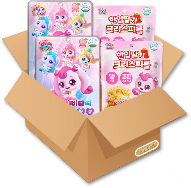 프린세스 캐치티니핑 한입 딸기 크리스피롤 40g + 캐치티니핑 비타민 40정 44g 세트, 1세트, 88g, 한입 딸기 크리스피롤+비타민 40정