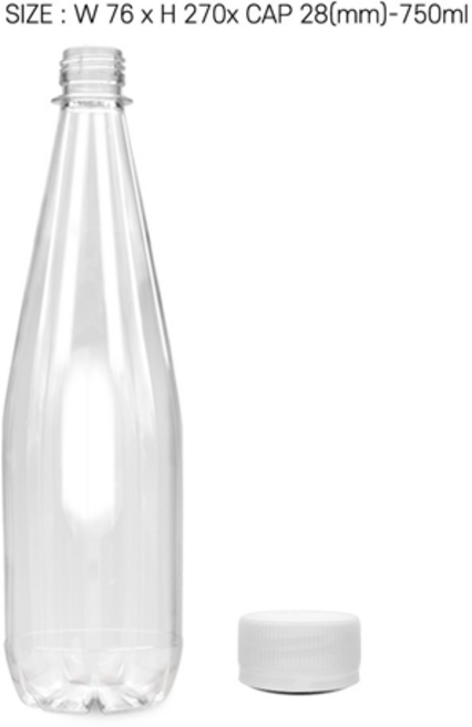 (1BOX) 투명 호프(효소)용기 750ml (기본캡-100개입) 맥주 막걸리 음료 배달 페트병, 화이트, 1개