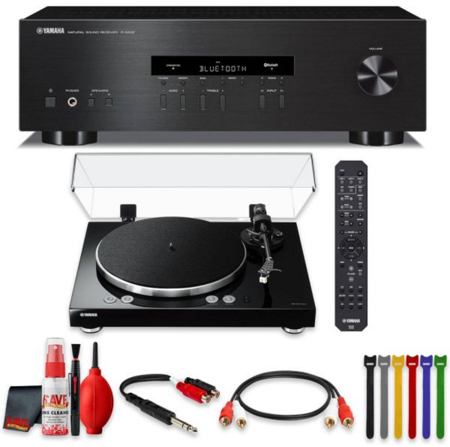 Yamaha 야마하 MusicCast Vinyl 500 무선 스테레오 턴테이블 2단 속도 레코드 내장 포노 프리앰프 피아노 블랙 R S202 블루투스 리시버