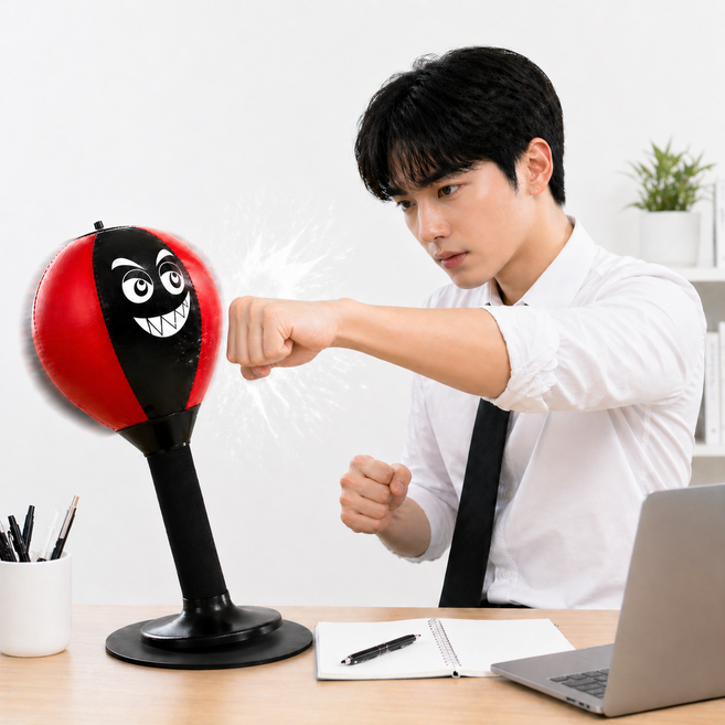 책상용 미니 샌드백 스트레스 해소 복싱 연습 펀치백, 레드