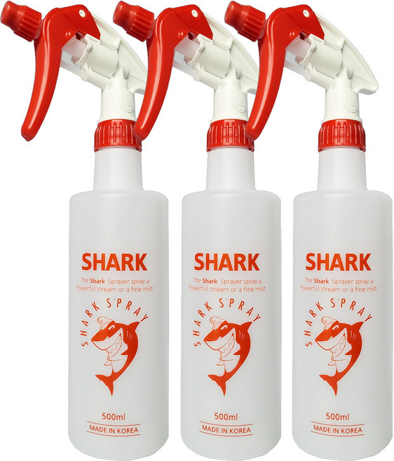 샤크 분무기 물뿌리개 스프레이건 공병, 레드, 3세트