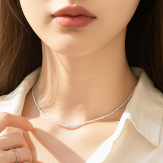 온벨 심플 925실버 레이어드 슬림 목걸이