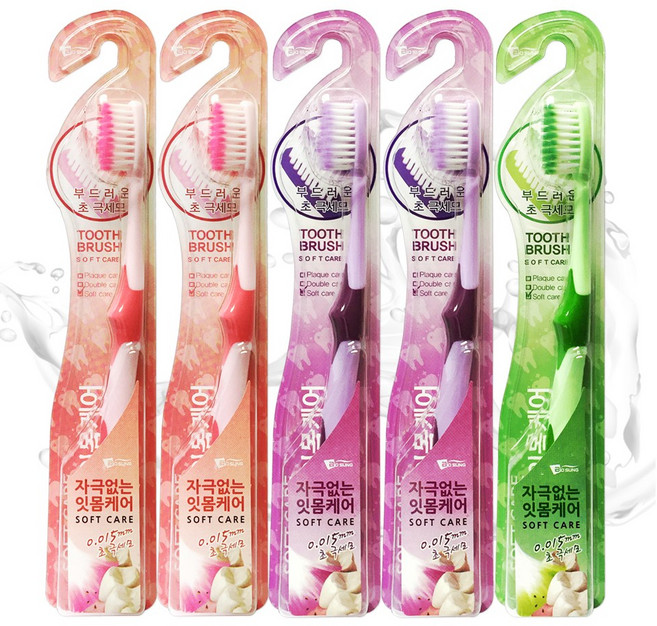 자극없는 잇몸토탈케어 보성 초극세모 칫솔 (색상랜덤) 시린잇몸용 탄력미세모 치솔, 5개, 1개입