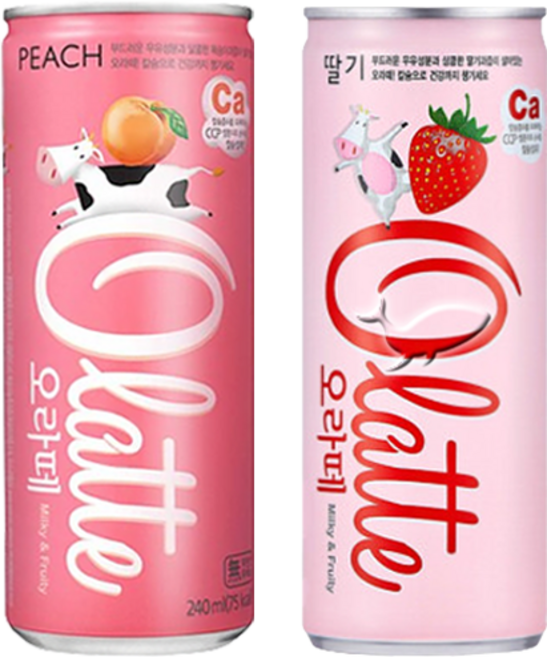 오라떼 피치 240ml 5캔+딸기 240ml 5캔 총10캔