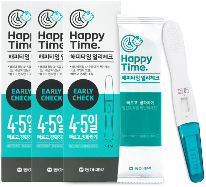 해피타임 얼리체크 임신진단키트 x 3개 빠른진단 99%이상정확도 임신호르몬진단, 2세트