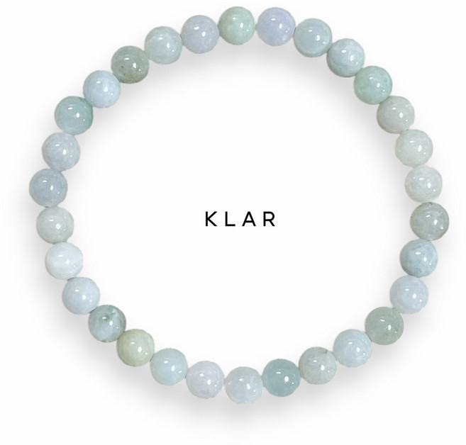 클라(KLAR) 천연 옥(Jade) 비취(Jadeite) 심플 원석팔찌 (6미리)