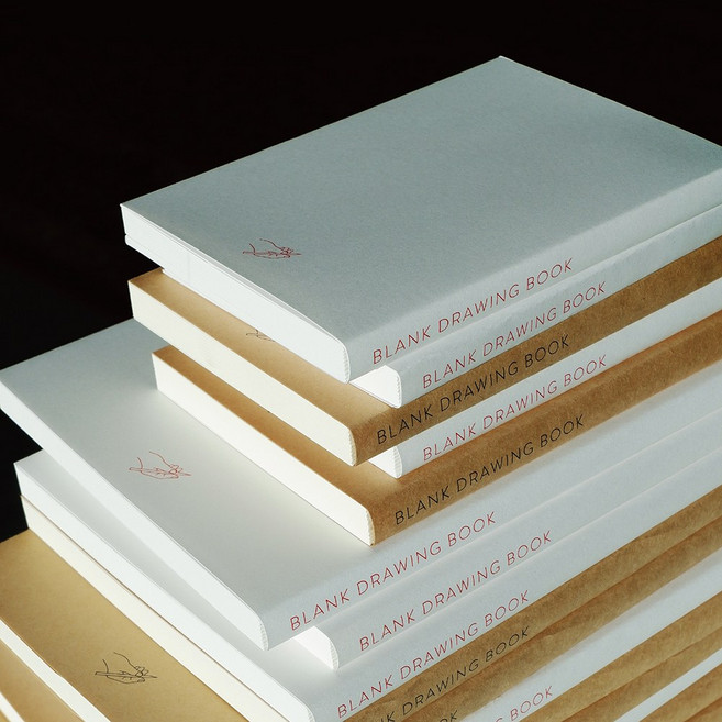 블랭크 드로잉북 크로키북 180도 펼쳐지는 노트 스케치북, 화이트 B6 (128x182)