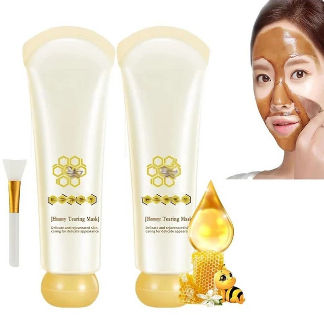 RAFZEG GLOW 로우tulip 허니 티어링 마스크 블랙헤드 컨트롤 필 얼굴 딥 클렌징 및 모이스처라이징 모든 피부용 (2개), 2개 - 쿠팡