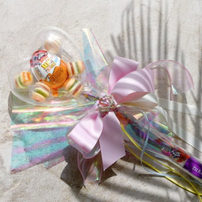 아이올라 킨더조이 꽃다발 요술봉 유치원 재롱잔치 학예회 발표회, 다이아몬드 핑크/ 여아용/ 이름 스티커 없음