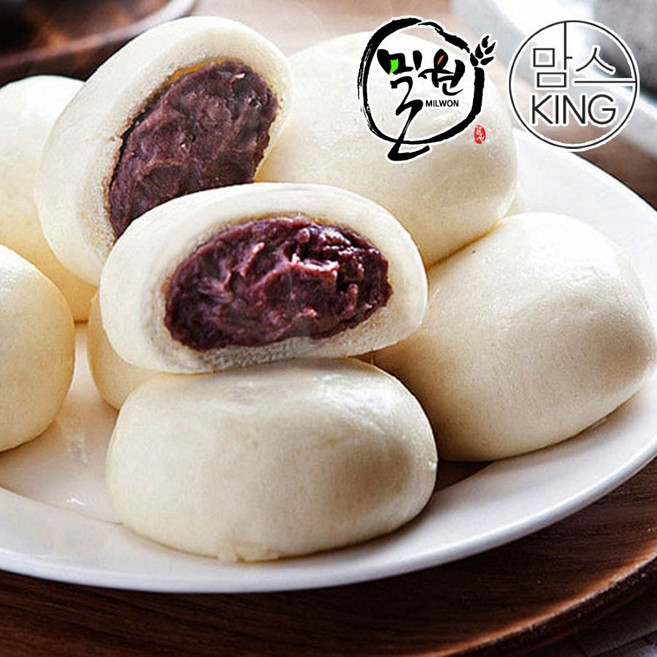 [맘스킹]밀원본가 HACCP 안흥찐빵 25개(1600g)-국산팥, 1박스, 1.6kg