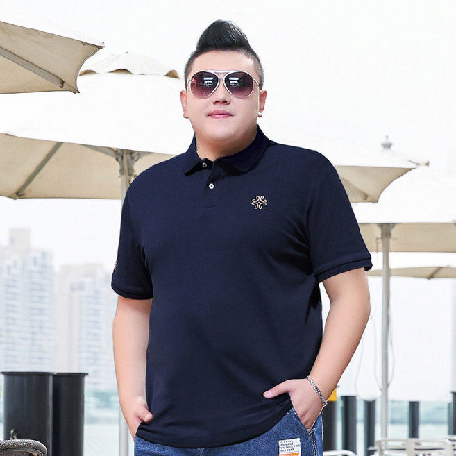 大碼男裝POLO刺繡短袖