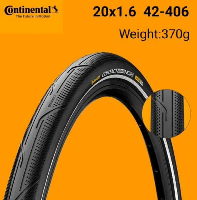 콘티넨탈 컨택트 도시 자전거 타이어 반사 스트립 와이어 타이어 크 방지 타이어 BMX 406 타이어 20 인, 20x1.6 42-406, 1개