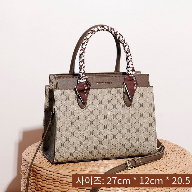 COSYEVNO 클래식 프린트 우아한 여성용 토트 백 크로스 백